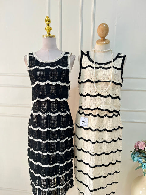 Spring Crochet Tank Tops With Skirts Sets